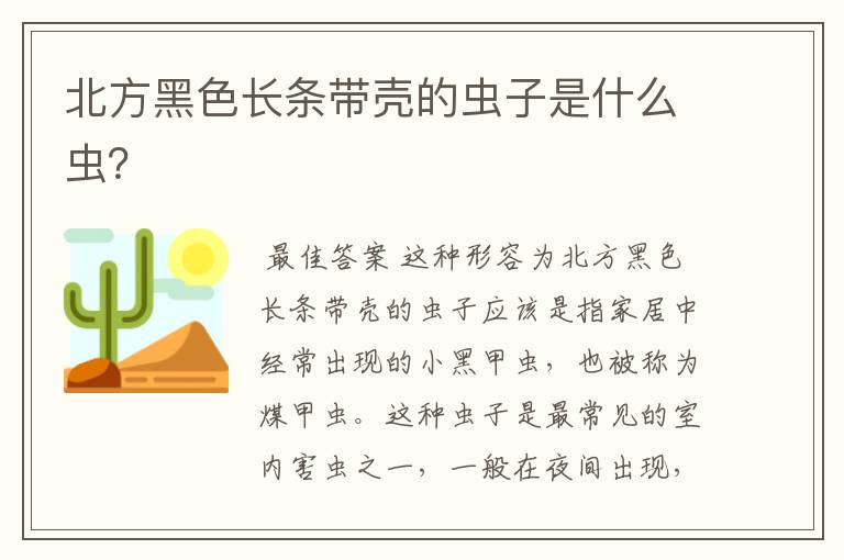 北方黑色长条带壳的虫子是什么虫?
