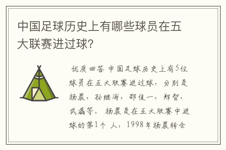 中国足球历史上有哪些球员在五大联赛进过球?
