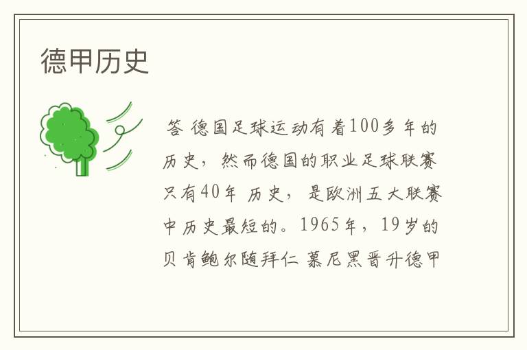 德甲历史