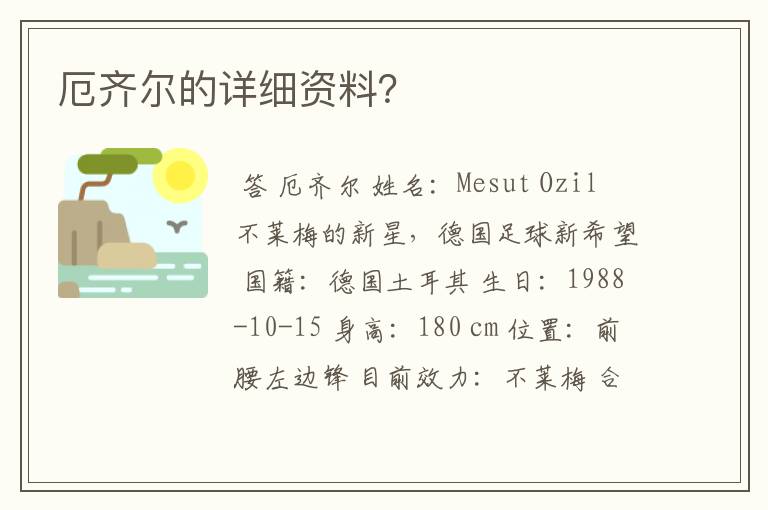 厄齐尔的详细资料?