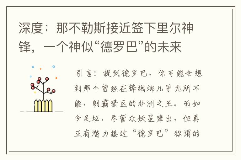 深度:那不勒斯接近签下里尔神锋,一个神似“德罗巴”的未来锋霸