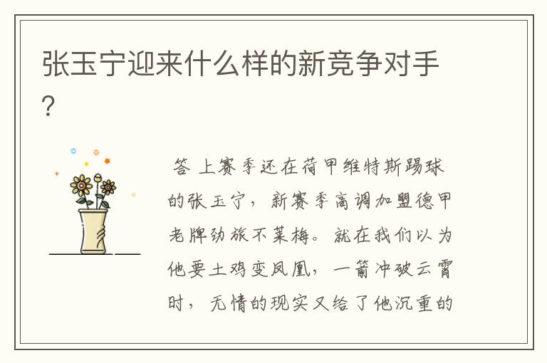 张玉宁迎来什么样的新竞争对手?
