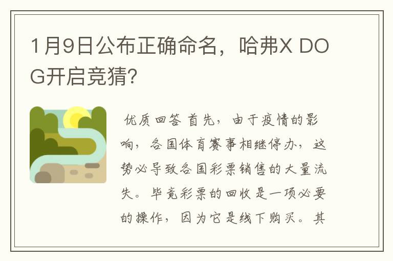 1月9日公布正确命名,哈弗X DOG开启竞猜?