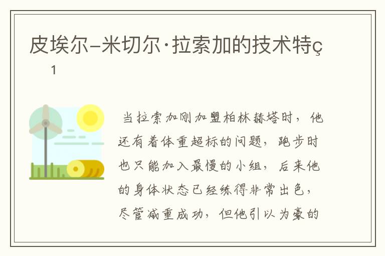 皮埃尔-米切尔·拉索加的技术特点