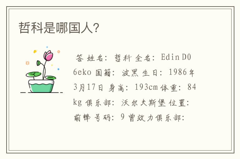 哲科是哪国人?