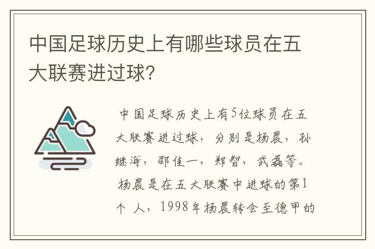 中国足球历史上有哪些球员在五大联赛进过球?