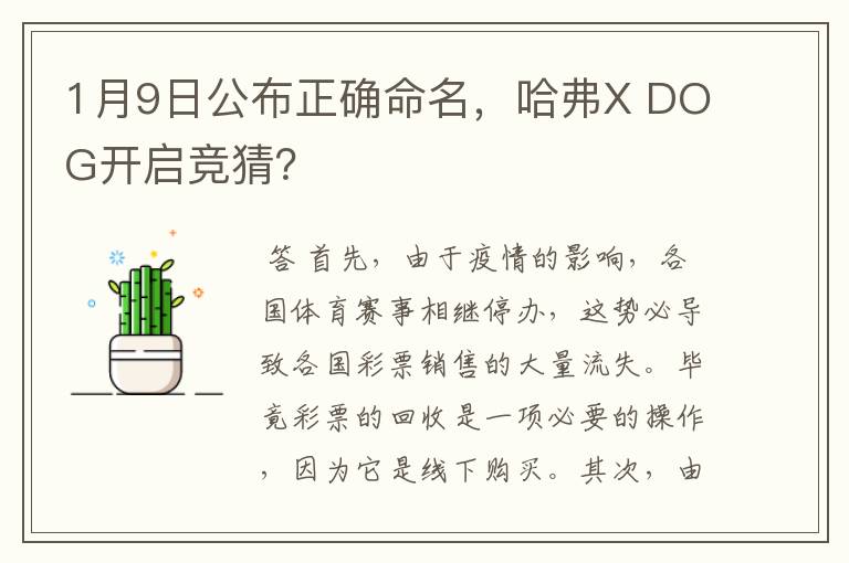 1月9日公布正确命名,哈弗X DOG开启竞猜?