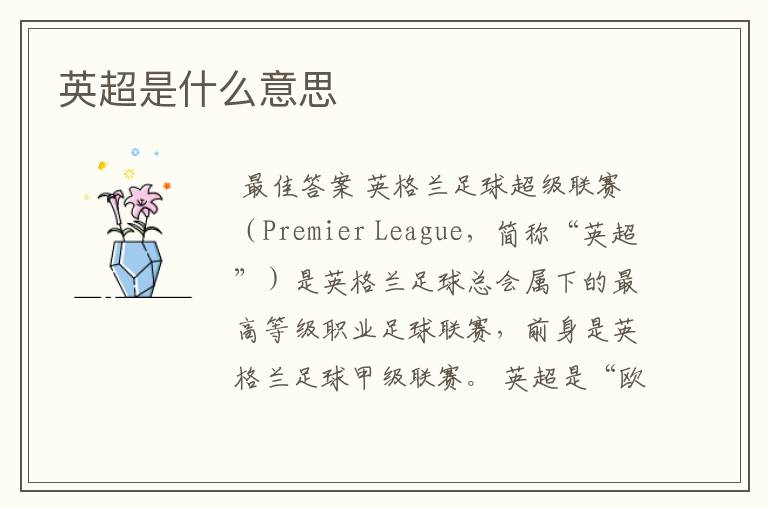 英超是什么意思