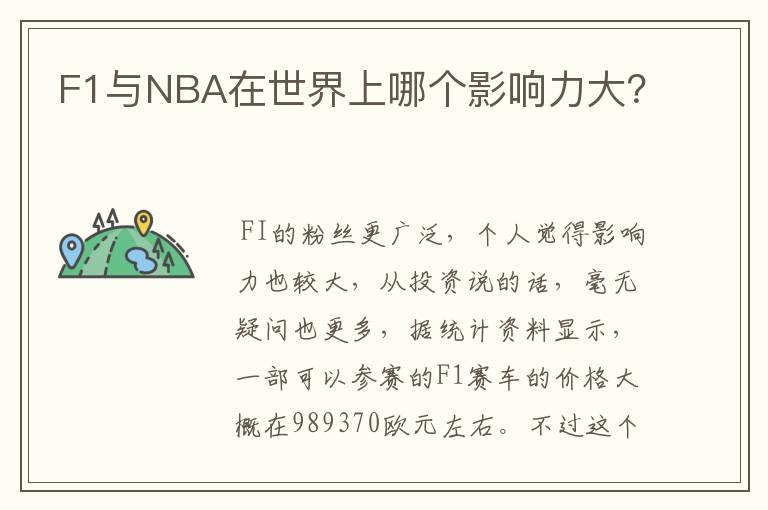 F1与NBA在世界上哪个影响力大?