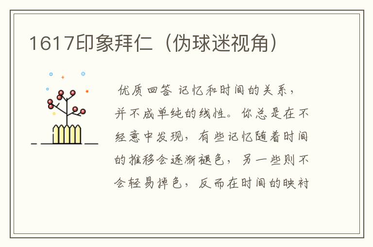 1617印象拜仁(伪球迷视角)