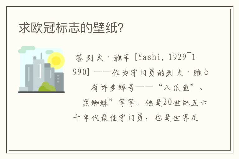 求欧冠标志的壁纸?