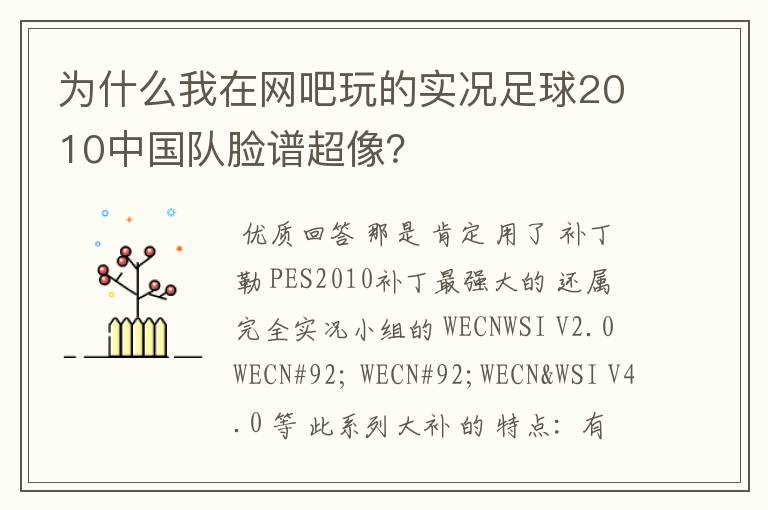 为什么我在网吧玩的实况足球2010中国队脸谱超像?