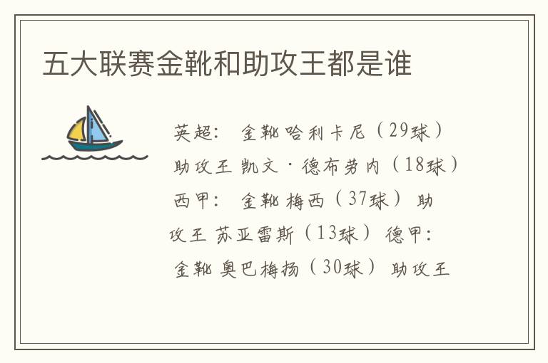 五大联赛金靴和助攻王都是谁