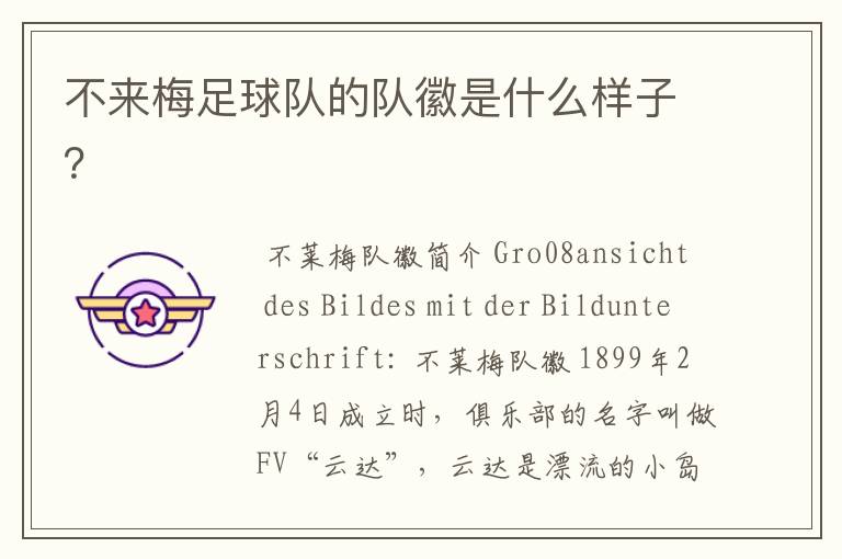 不来梅足球队的队徽是什么样子?