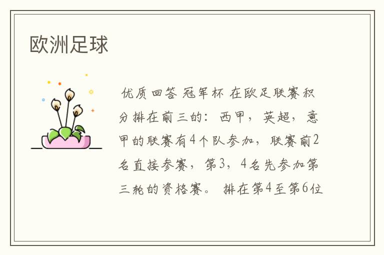 欧洲足球