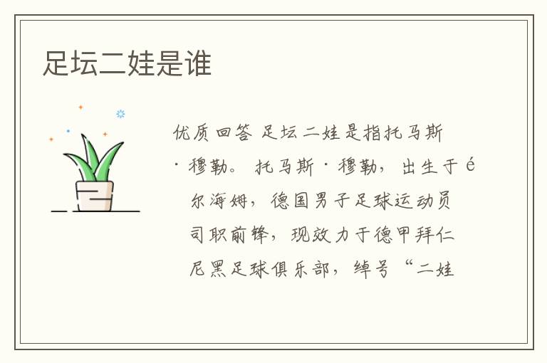 足坛二娃是谁