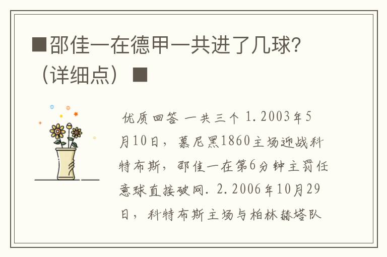 ■邵佳一在德甲一共进了几球?(详细点)■