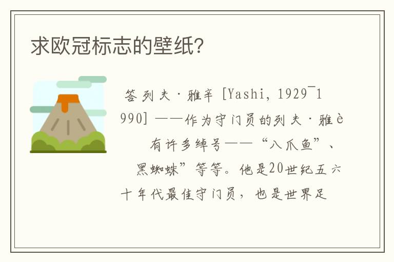 求欧冠标志的壁纸?