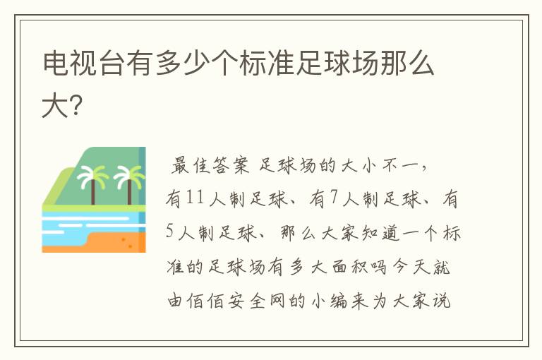 电视台有多少个标准足球场那么大?