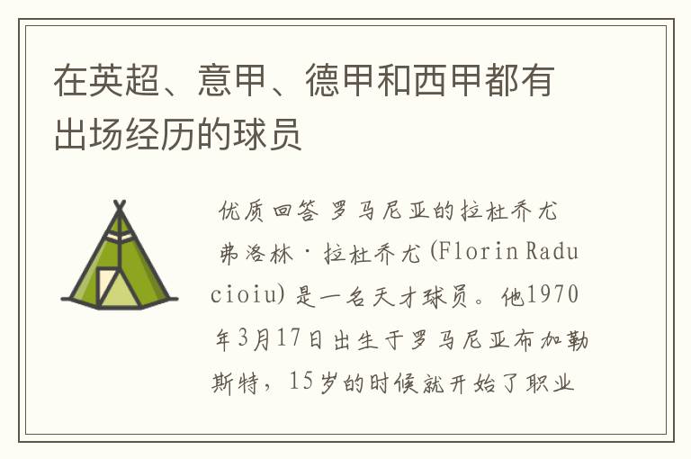 在英超、意甲、德甲和西甲都有出场经历的球员