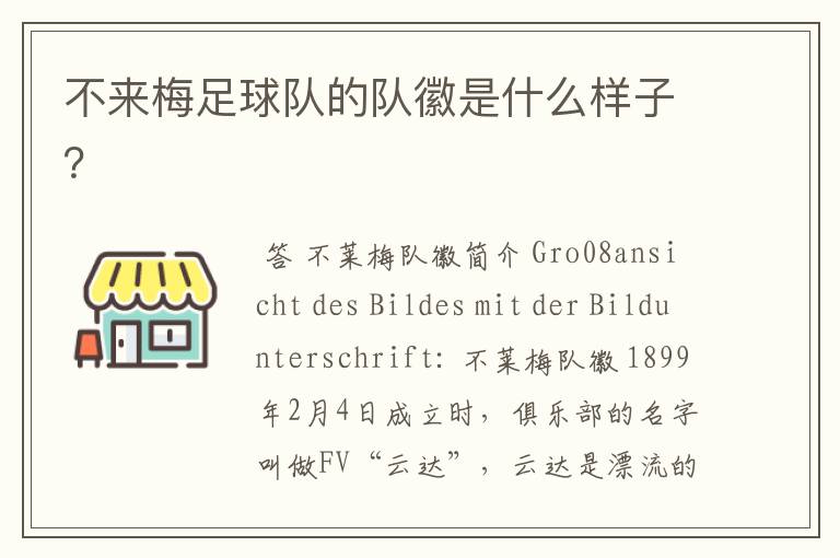 不来梅足球队的队徽是什么样子?