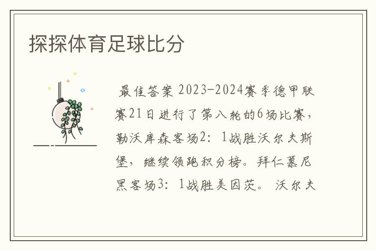 探探体育足球比分