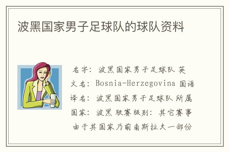 波黑国家男子足球队的球队资料