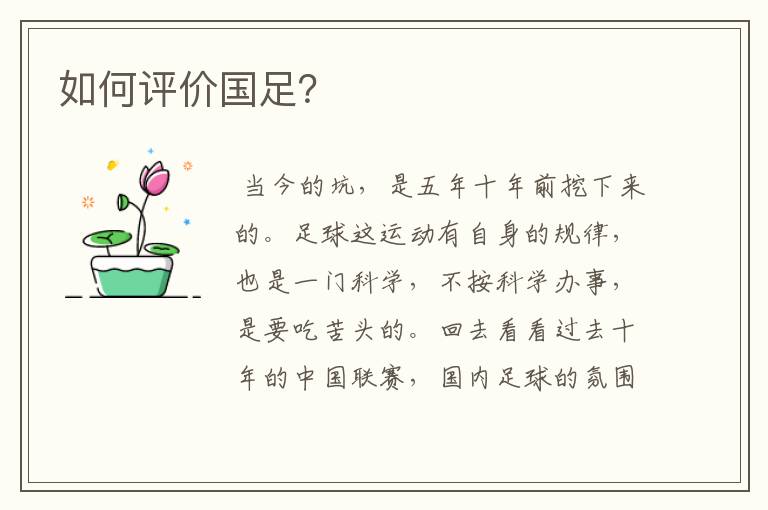 如何评价国足？