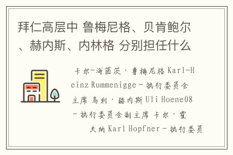 拜仁高层中 鲁梅尼格、贝肯鲍尔、赫内斯、内林格 分别担任什么职务?