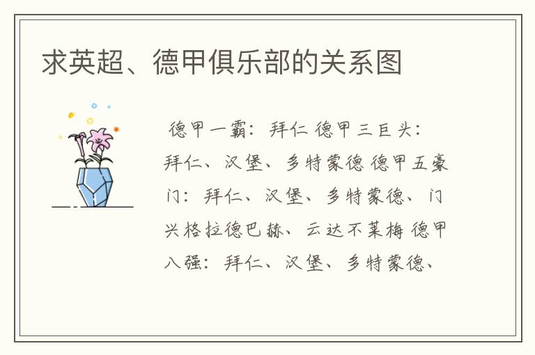求英超、德甲俱乐部的关系图