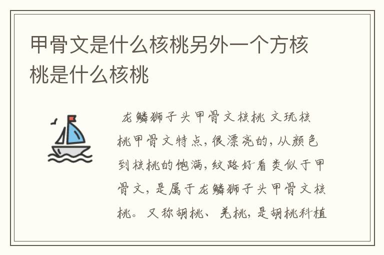 甲骨文是什么核桃另外一个方核桃是什么核桃