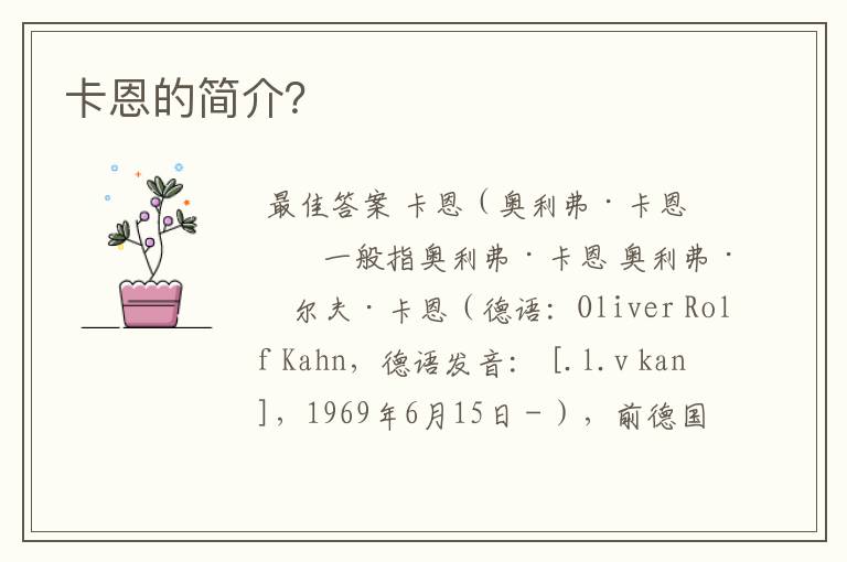 卡恩的简介?