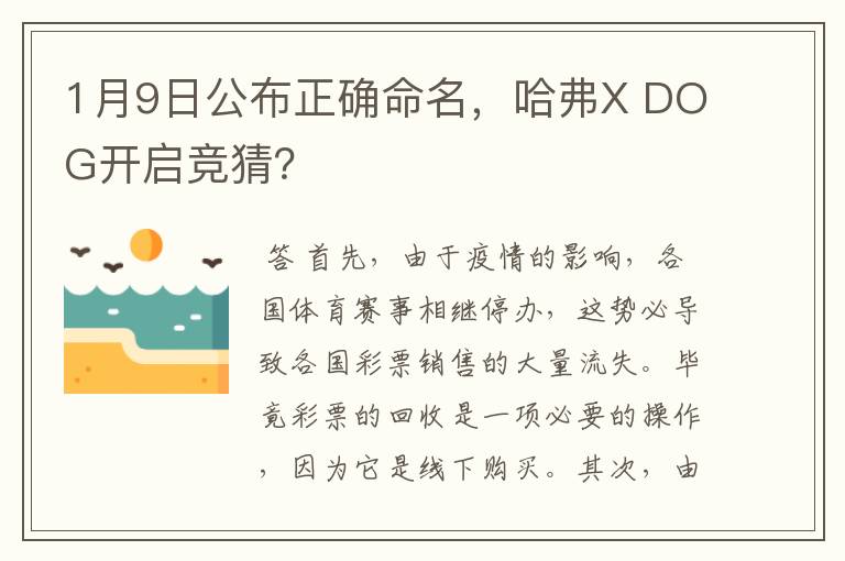 1月9日公布正确命名,哈弗X DOG开启竞猜?
