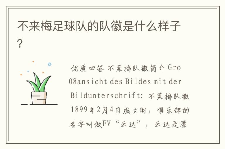 不来梅足球队的队徽是什么样子?