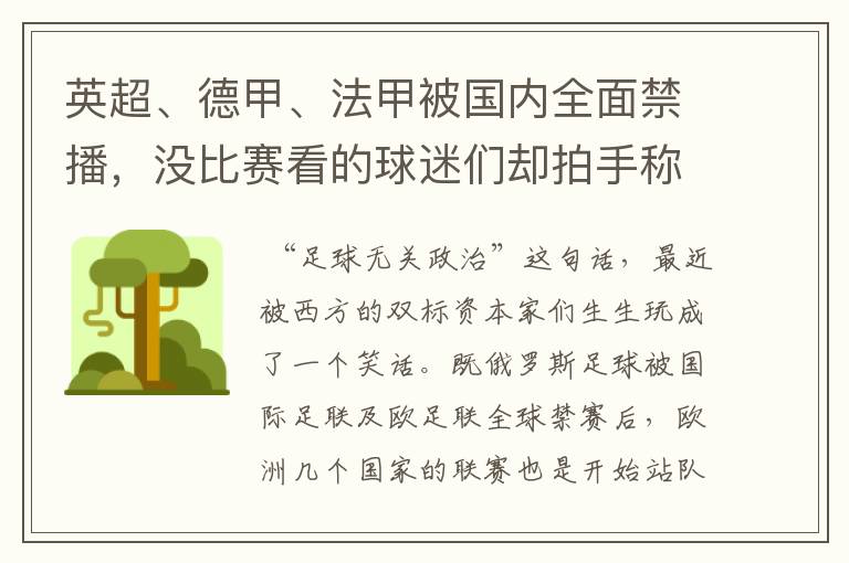 英超、德甲、法甲被国内全面禁播,没比赛看的球迷们却拍手称快