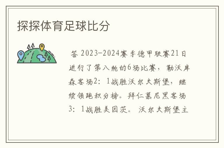 探探体育足球比分