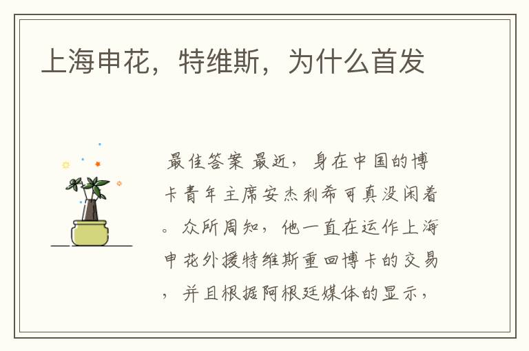 上海申花,特维斯,为什么首发