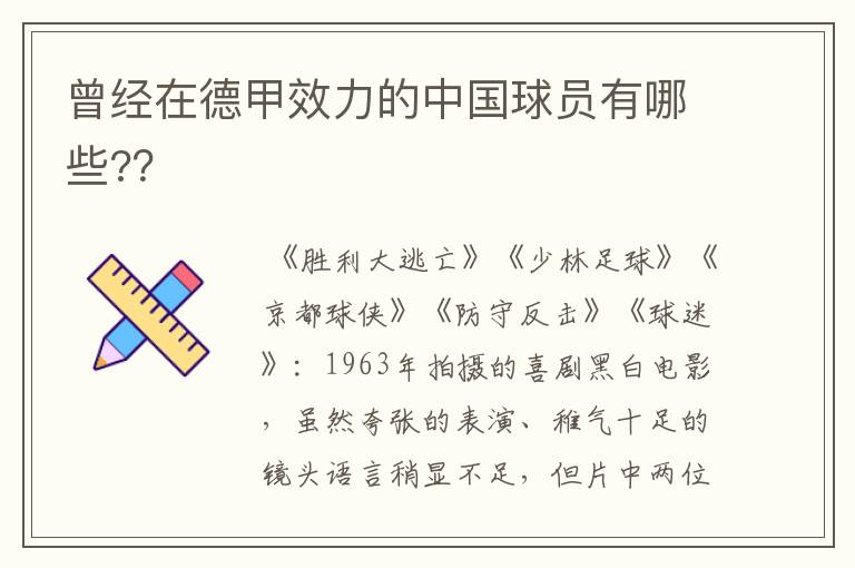 曾经在德甲效力的中国球员有哪些??