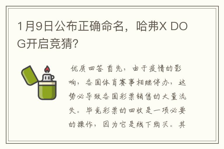 1月9日公布正确命名,哈弗X DOG开启竞猜?