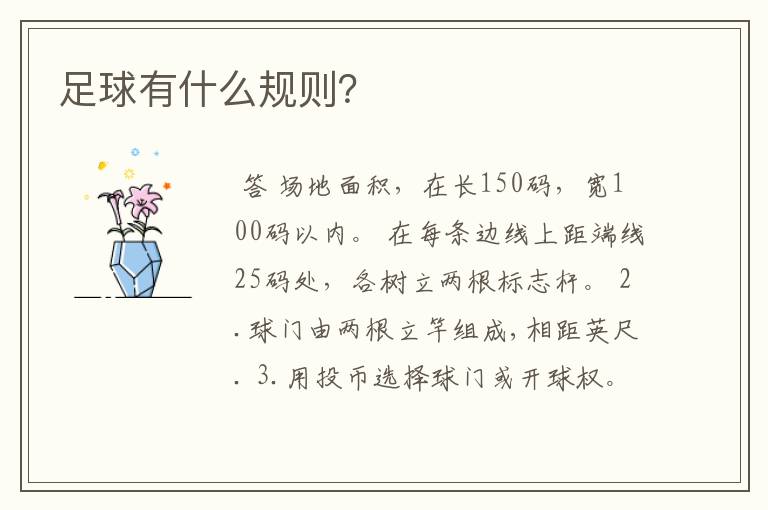足球有什么规则?
