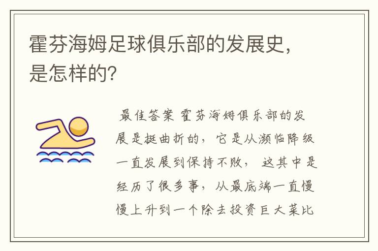 霍芬海姆足球俱乐部的发展史,是怎样的?