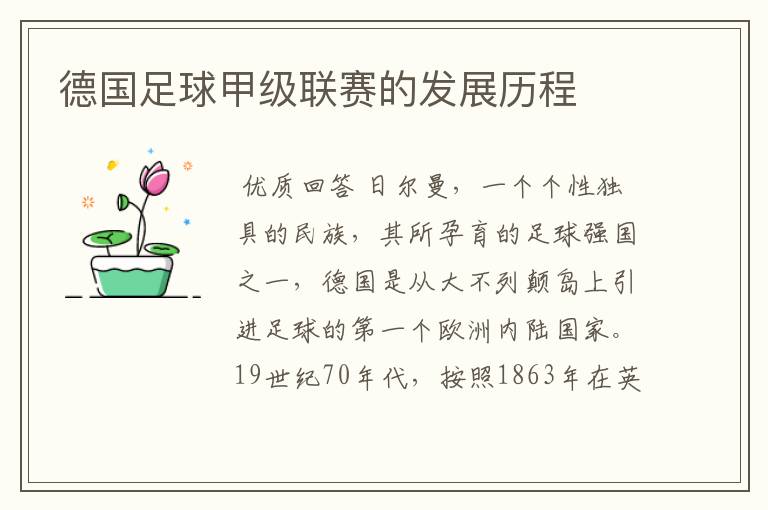 德国足球甲级联赛的发展历程