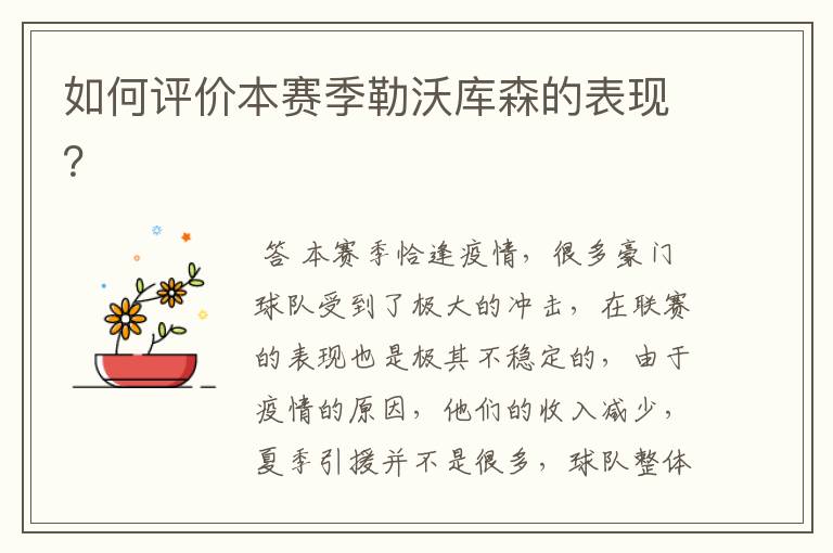 如何评价本赛季勒沃库森的表现?