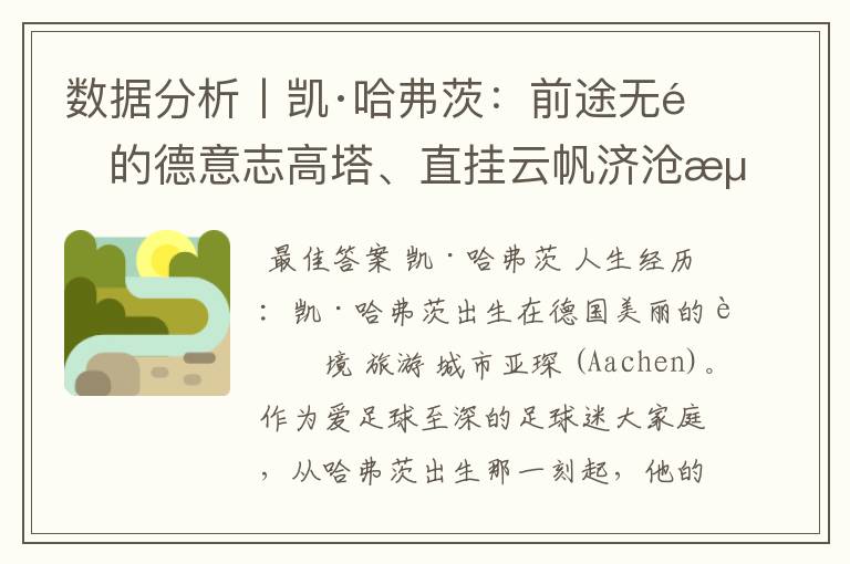 数据分析丨凯·哈弗茨:前途无量的德意志高塔、直挂云帆济沧海