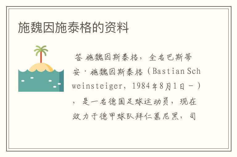 施魏因施泰格的资料