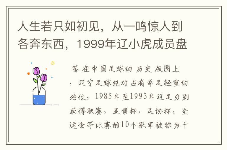 人生若只如初见,从一鸣惊人到各奔东西,1999年辽小虎成员盘点
