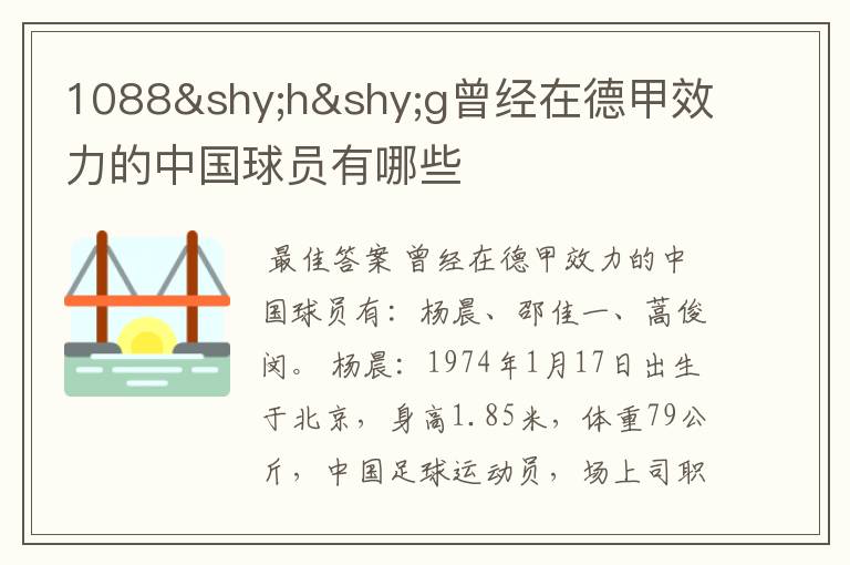 1088hg曾经在德甲效力的中国球员有哪些