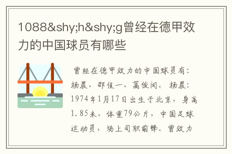 1088hg曾经在德甲效力的中国球员有哪些
