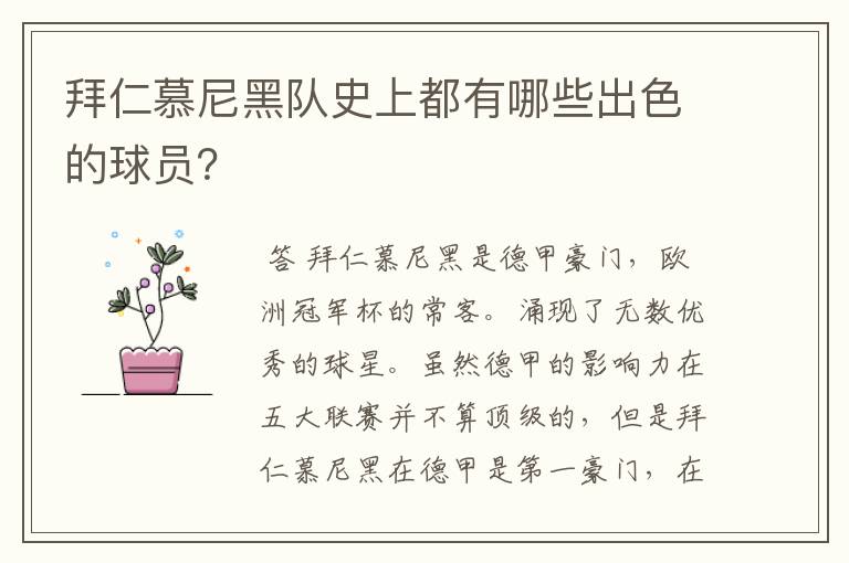 拜仁慕尼黑队史上都有哪些出色的球员?