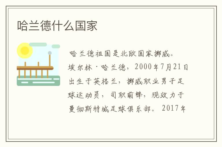 哈兰德什么国家